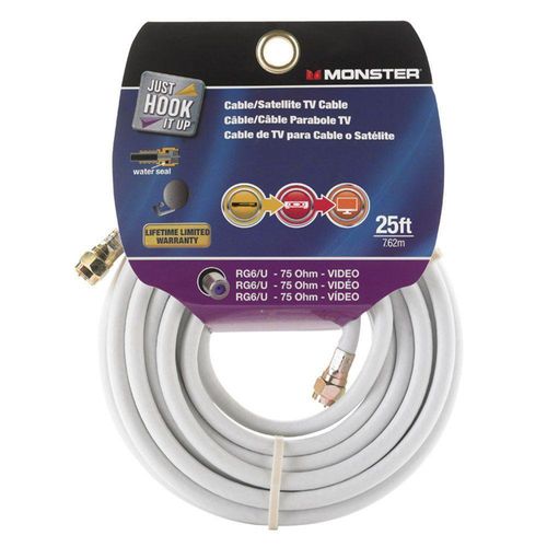 Cable De Audio Y Video Coaxial Rg6 De 7.62Metros - Monster Cable