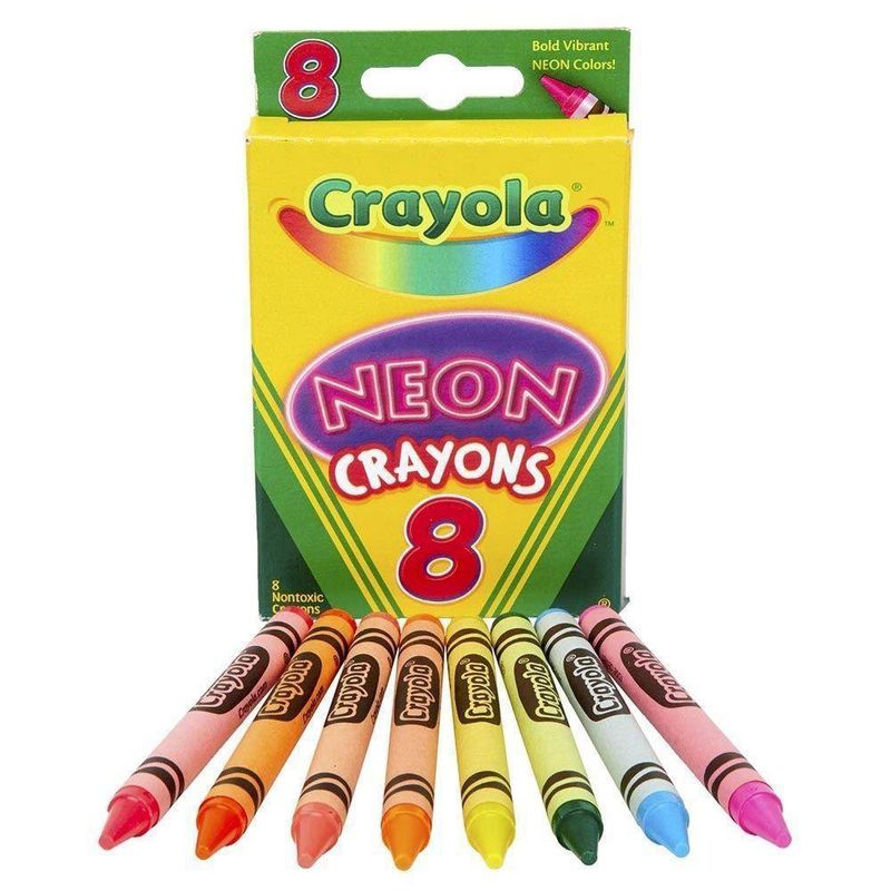 Crayola-Crayones Cera Neón 8 Colores