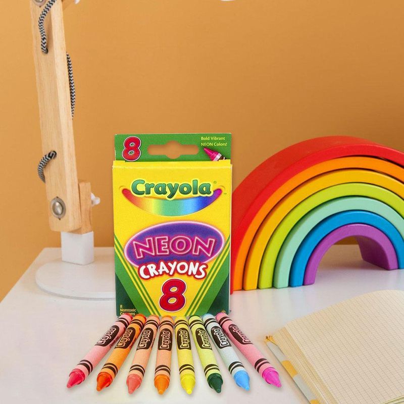 Crayola-Crayones Cera Neón 8 Colores