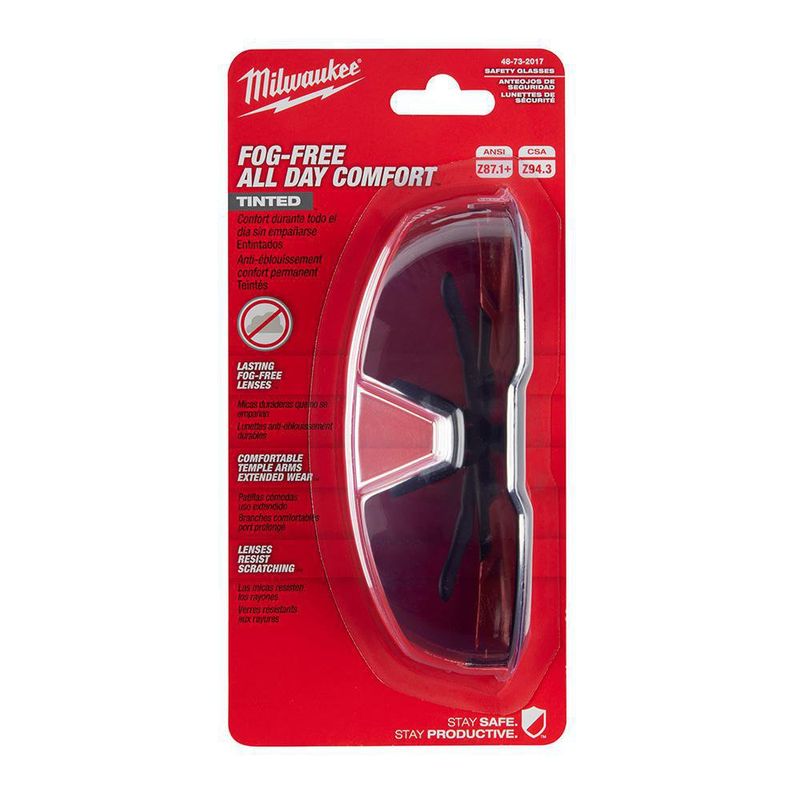 Lentes Seguridad Negros Antiempaño - Milwaukee Electric