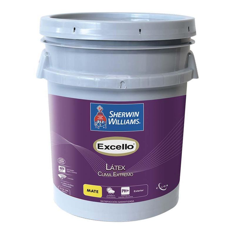 Excello Látex Clima Extremo Mate Base Extra White 5 Gal - Sherwin Williams