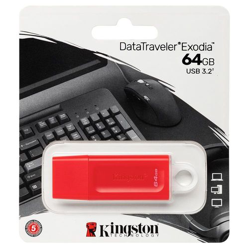 Memoria Usb 3.2 Exodia Roja de 64 Gb