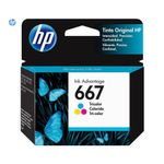 Cartucho De Tinta Tricolor Para Impresora 667 Ink Advantage - Hp
