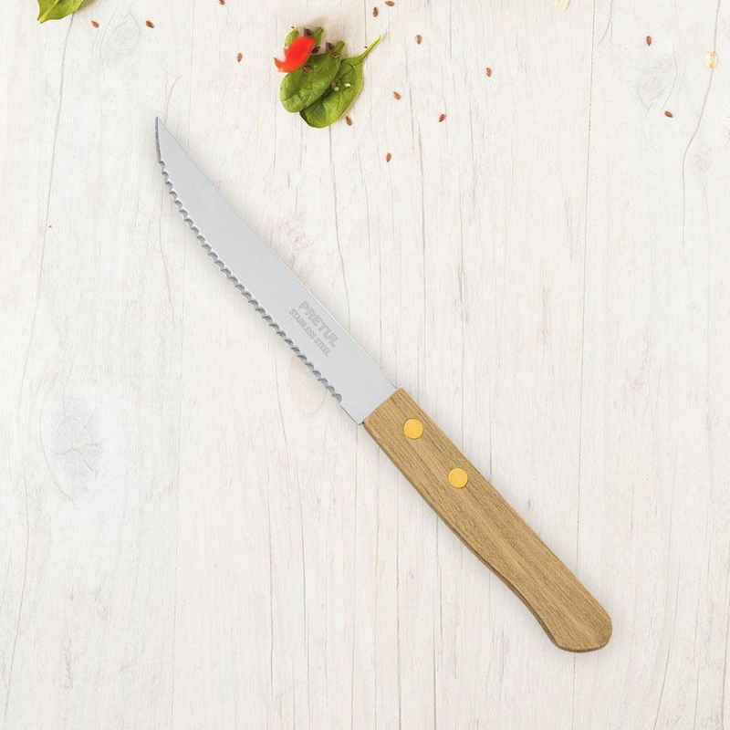 Cuchillo Con Sierra Mango De Madera 5 Plg - Pretul