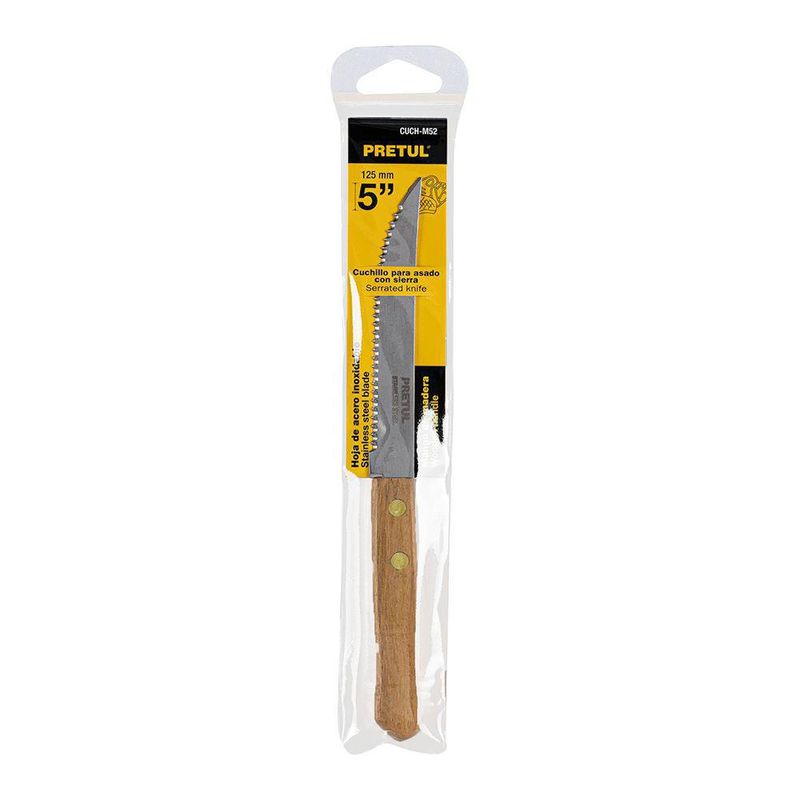Cuchillo Con Sierra Mango De Madera 5 Plg - Pretul