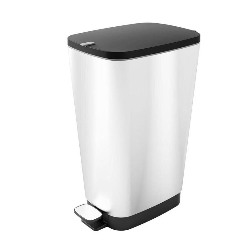 Basurero Plateado con Pedal 35 L