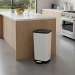 Basurero Plateado con Pedal 35 L