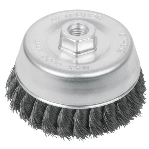 Cepillo Copa Trenzado Eje 5/8-11 de 5 Plg - Truper