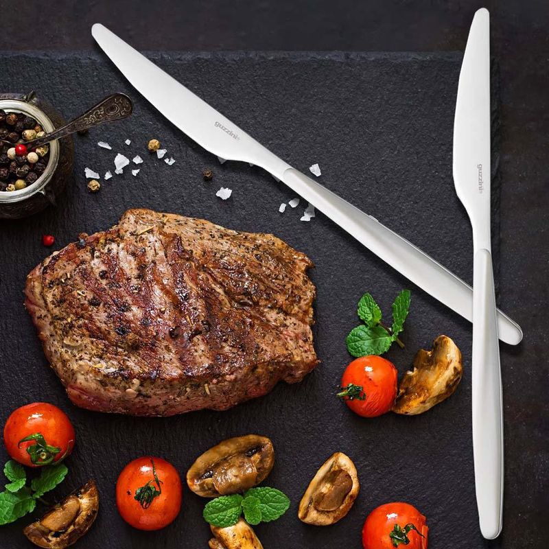 Cuchillo Fusión De Acero Inoxidable Blanco Y Plateado - Guzzini