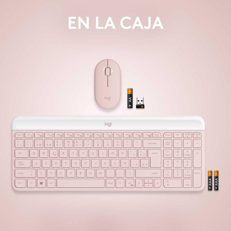 Combo Teclado Y Mouse Inalámbrico Mk470 Rosa - Logitech