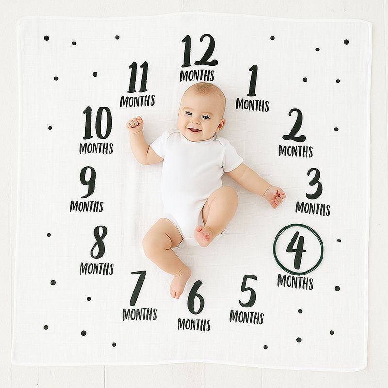 Manta de Meses para Bebé con Diseño Fotográfico