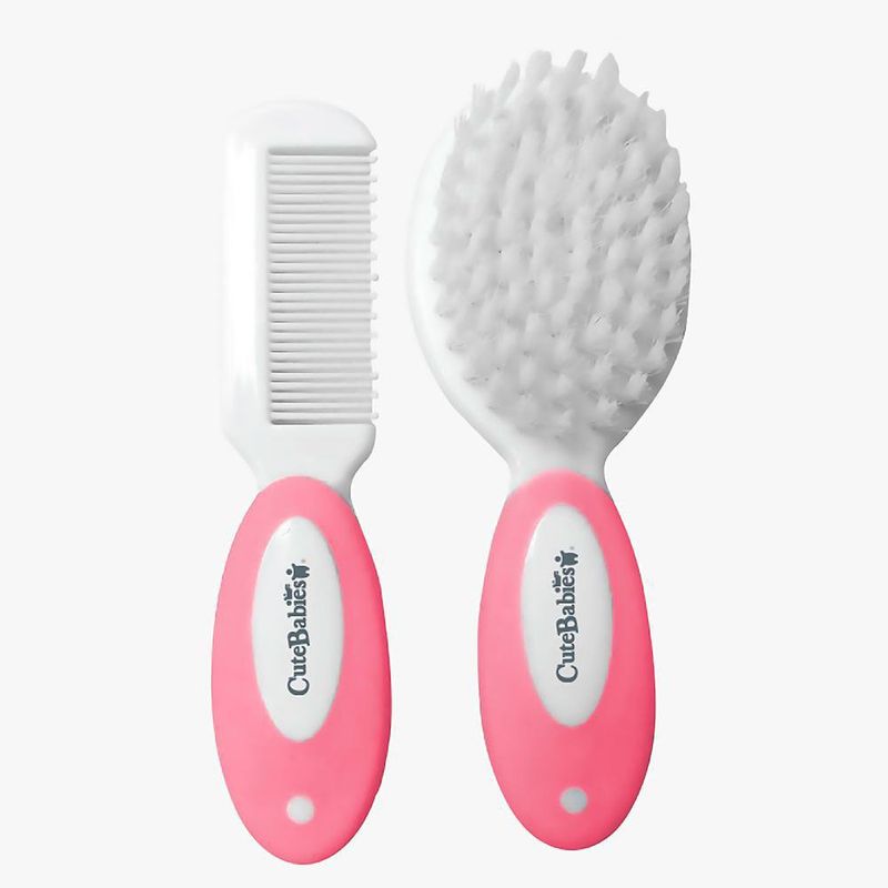 Set De Cepillo Y Peine Para Cabello Rosado - Cutebabies