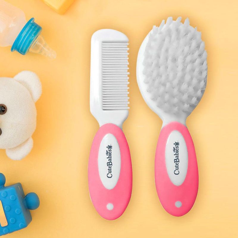 Set De Cepillo Y Peine Para Cabello Rosado - Cutebabies