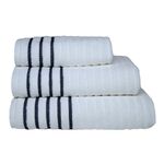 Toalla De Baño 90X150 Cm Blanco Y Gris Oscuro - Viva Fresh