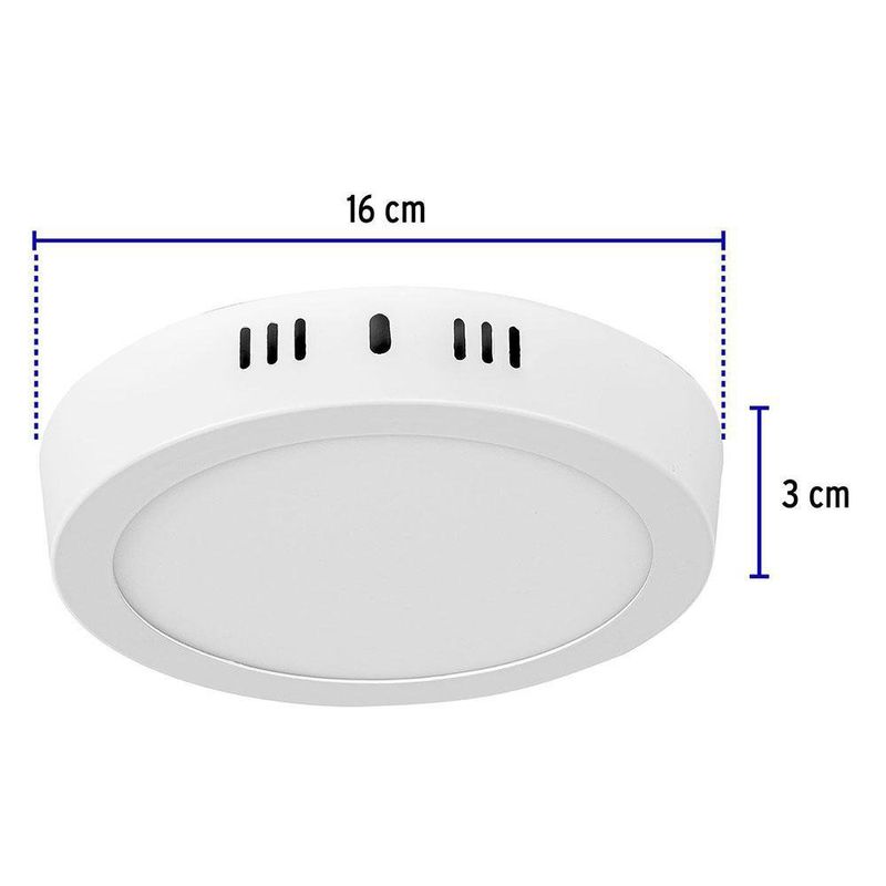 Lámpara Tipo Plafón LED Redonda Luz Cálida 12 W - Volteck