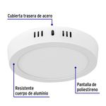 Lámpara Tipo Plafón LED Redonda Luz Cálida 12 W - Volteck