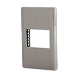 Placa Sencilla Acero Lisboa 1.5 Módulos - Volteck