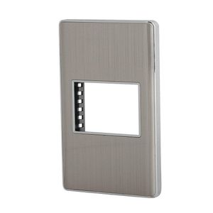 Placa Sencilla Acero Lisboa 1.5 Módulos - Volteck