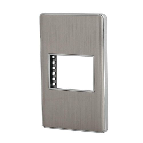 Placa Sencilla Acero Lisboa 1.5 Módulos - Volteck