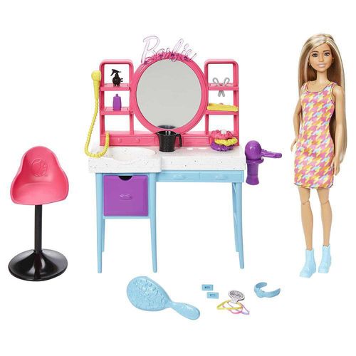 Muñeca Salón De Belleza Con Accesorios - Barbie