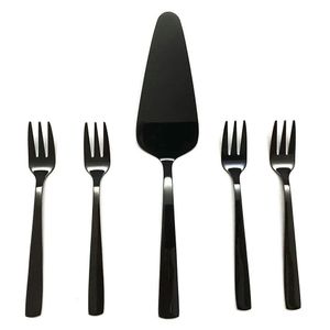 Set Cubiertos para Pastel 5 Pzas Negro