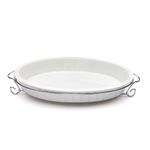 Plato Para Servir Ovalado De Vidrio Con Base
