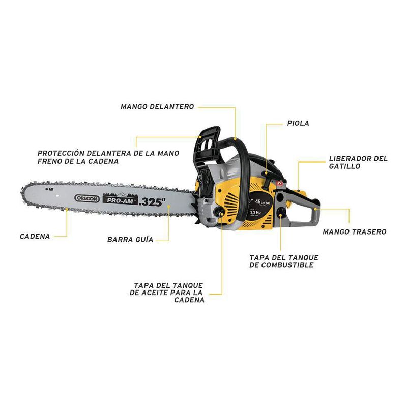 Motosierra A Gasolina 45 Cc De 20 Plg - Pretul