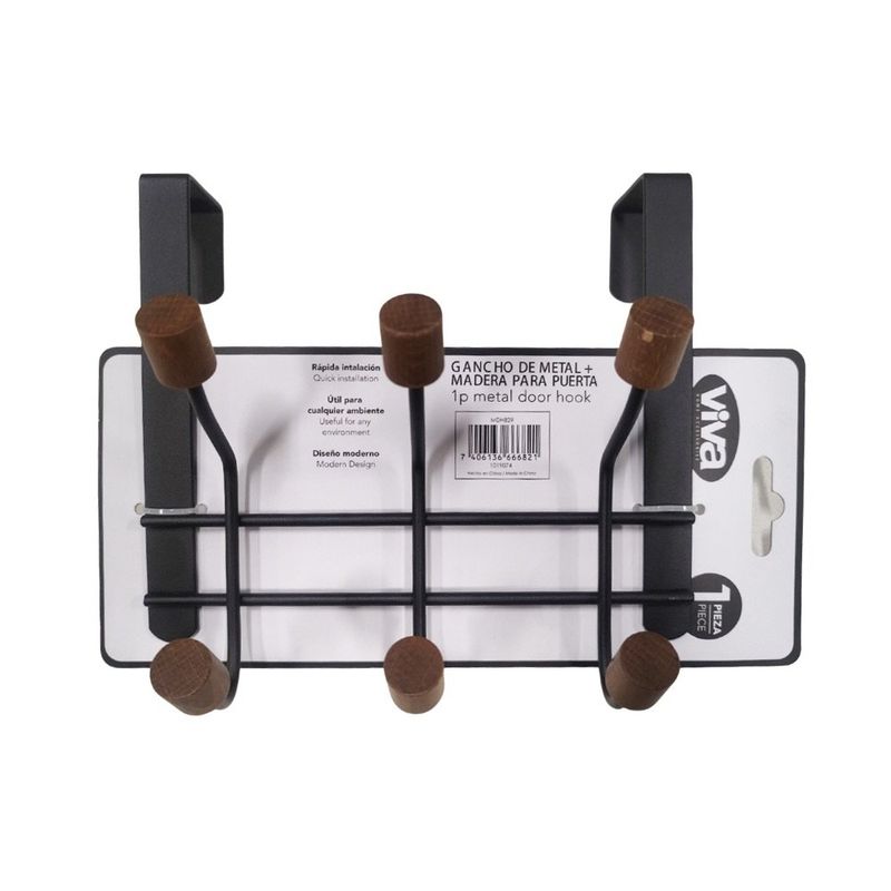 Gancho Metálico para Puerta con 3 Agarradores