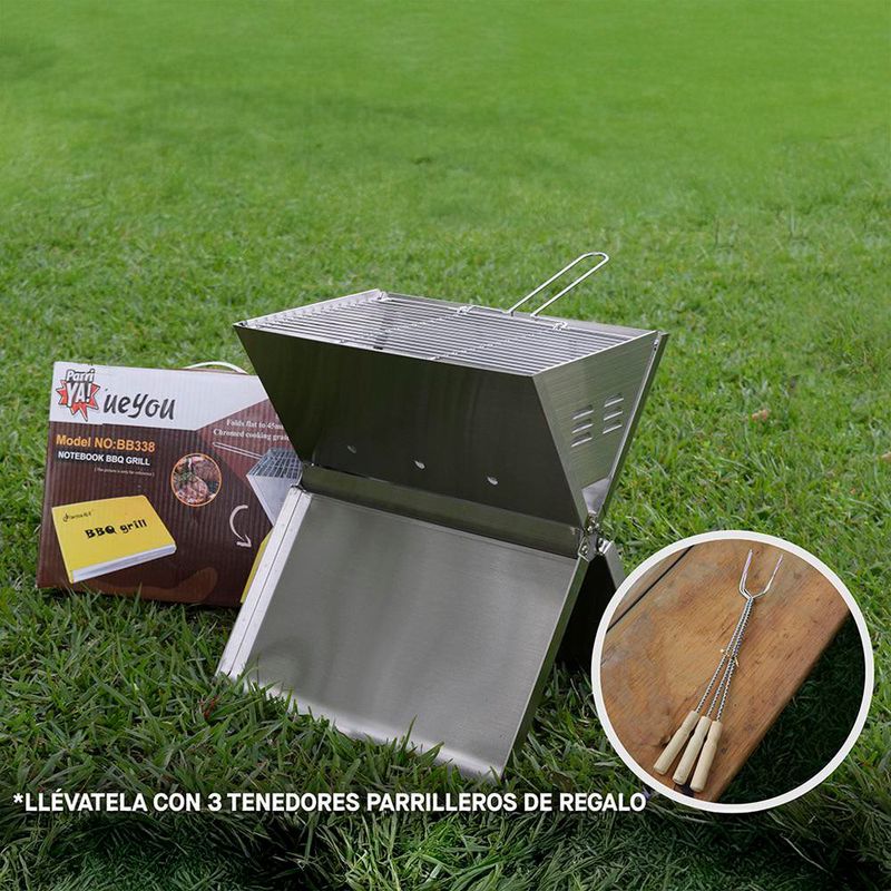Churrasquera Plegable Y Pinchos 36x24x39 cm - Pariya