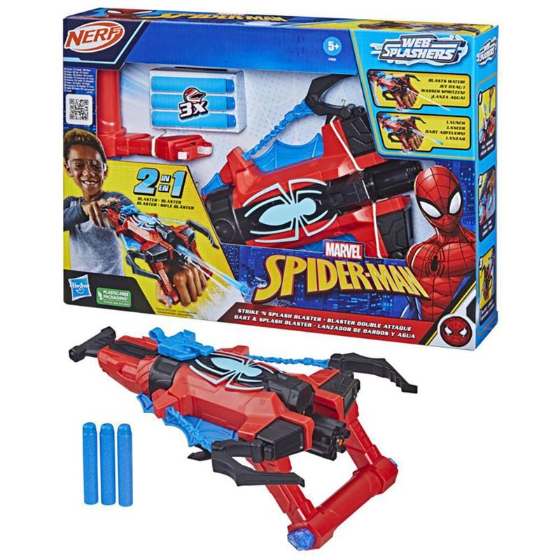 Lanzador De Dardos Y Agua Nerf - Spiderman