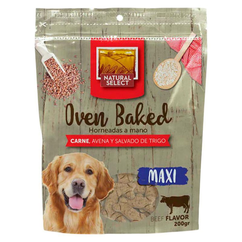 Galletas Horneadas para Perro Adulto Raza Grande Carne y Avena 200 Grs