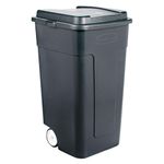 Basurero Plástico Verde con Rodos 50 Gal