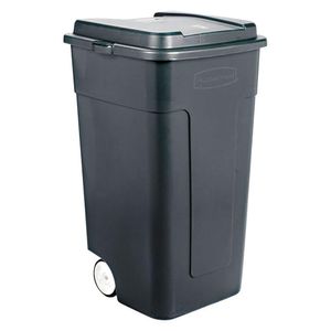 Basurero Plástico Verde con Rodos 50 Gal