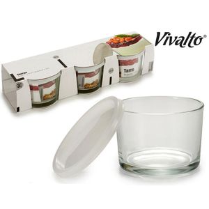 Set de 3 Frascos ce Vidrio 200 Ml Tapadera Blanca