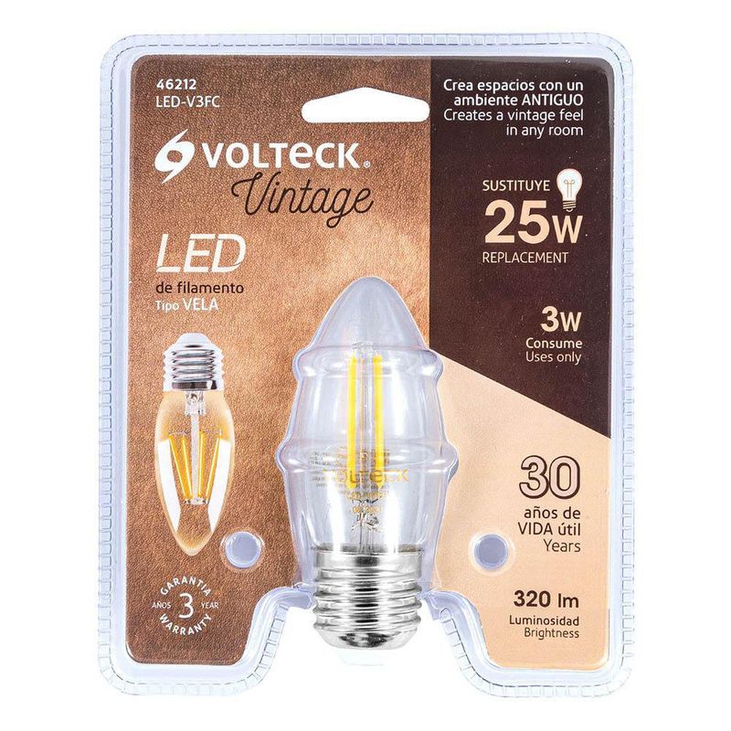 Bombilla Vintage Vela E26 De 3W - Volteck