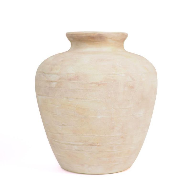 Florero Decorativo Color Beige De 19X19X21 Cm - Topis