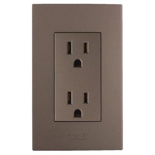 Tomacorriente Café Doble Tr De 16A 125V - T&J