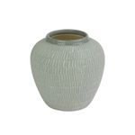 Florero Tokio De Cerámica Artesanal Gris 16x15 Cm - Topis