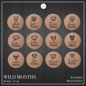 Milestone Para Crecimiento Bebé De Madera 12 Meses - Baby Monat