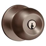 Cerradura para Dormitorio Tipo Pomo Acabado Latón Antiguo