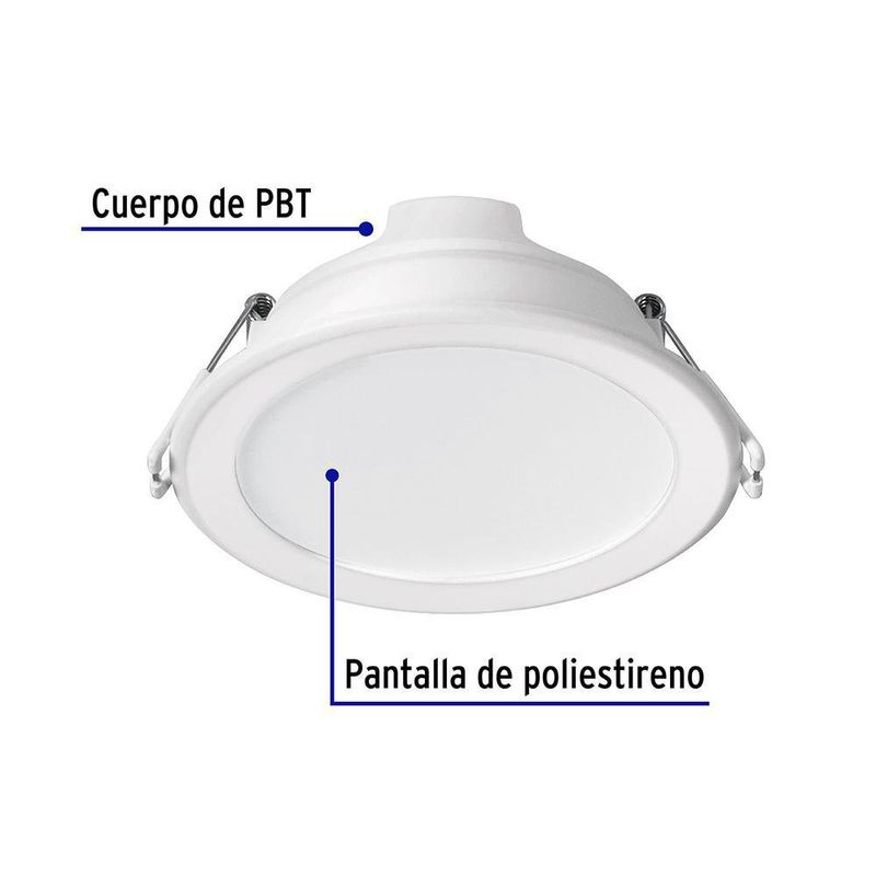 Lámpara LED Circular Empotrable Luz De Día 7 W- Volteck