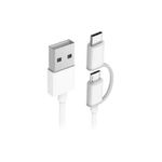 Cable De Carga Micro Usb Tipo C Blanco 2 En 1 - Xiaomi