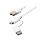 Cable De Carga Micro Usb Tipo C Blanco 2 En 1 - Xiaomi