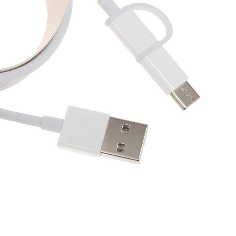 Cable De Carga Micro Usb Tipo C Blanco 2 En 1 - Xiaomi