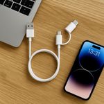 Cable de Carga Micro USB y USB-C 2 en 1 Color Blanco