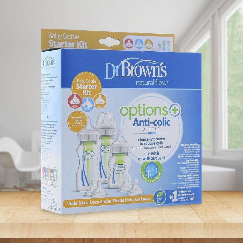 Kit de Inicio Biberones Anticólicos Options+ Boca Ancha