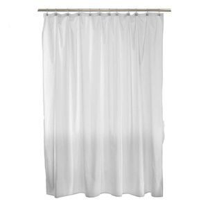 Cortina de Tela para Baño con Ganchos Blanca