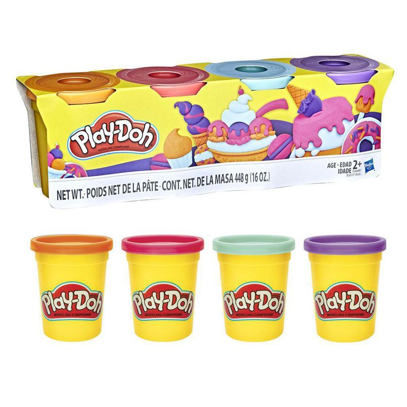 Set de Frascos con Plasticina 4 Pzas Colores Surtidos - Play Doh