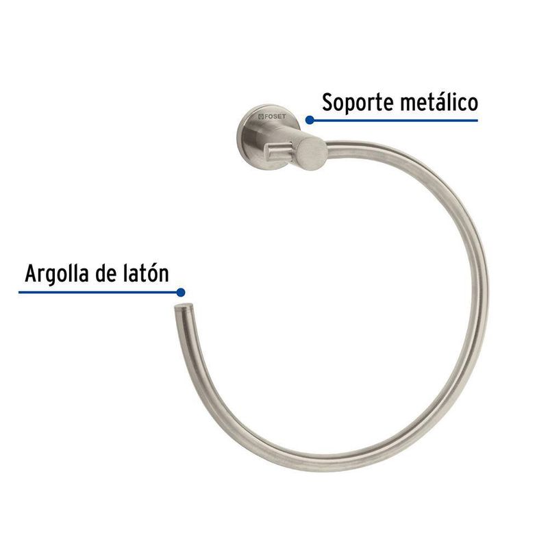 Toallero de Argolla Satinado Element - Foset