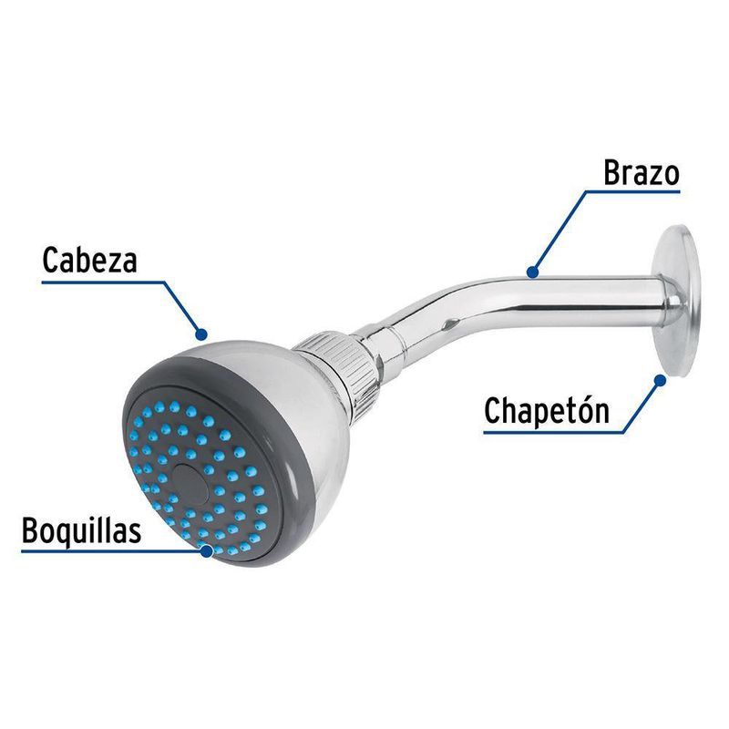 Ducha Fija Forma Cónica Acabado Cromado - Foset